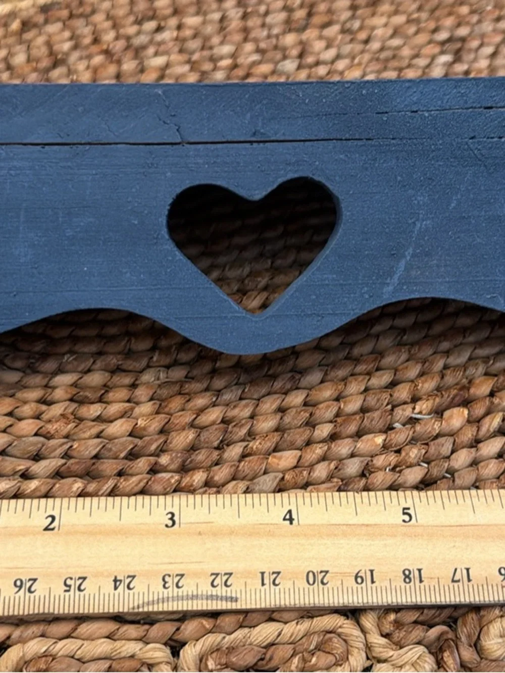 Cottagecore Handcrafted Home Wall Decor Heart Cutout - Blue